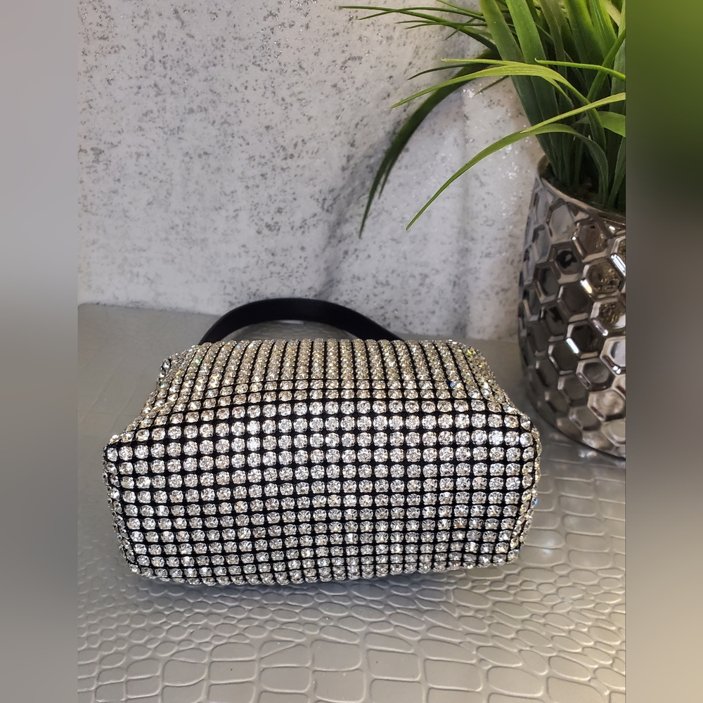 Urban Expressions Ginger Evening Rhinestone Mini Bag Silver Black - Picture 10 of 16